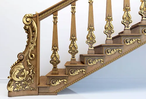 Carved balusters for staircases in various styles