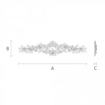 Wooden furniture overlay N-088.1 with carved ornament in the center