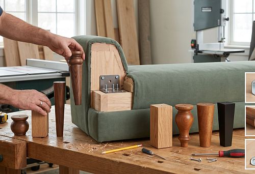 Wooden sofa legs: how to choose height, shape, and attachment