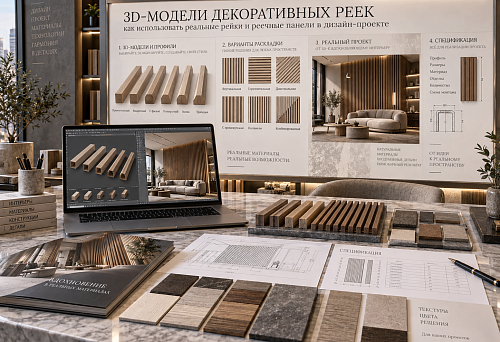 3D models of decorative slats for the design project