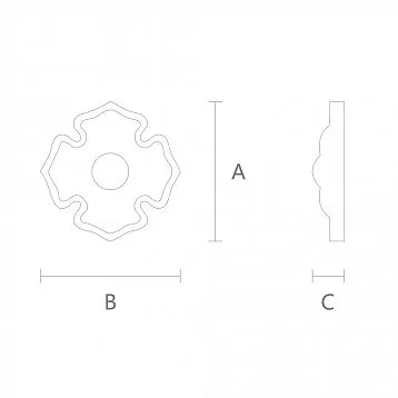 Carved Rosette R-039 from Natural Oak