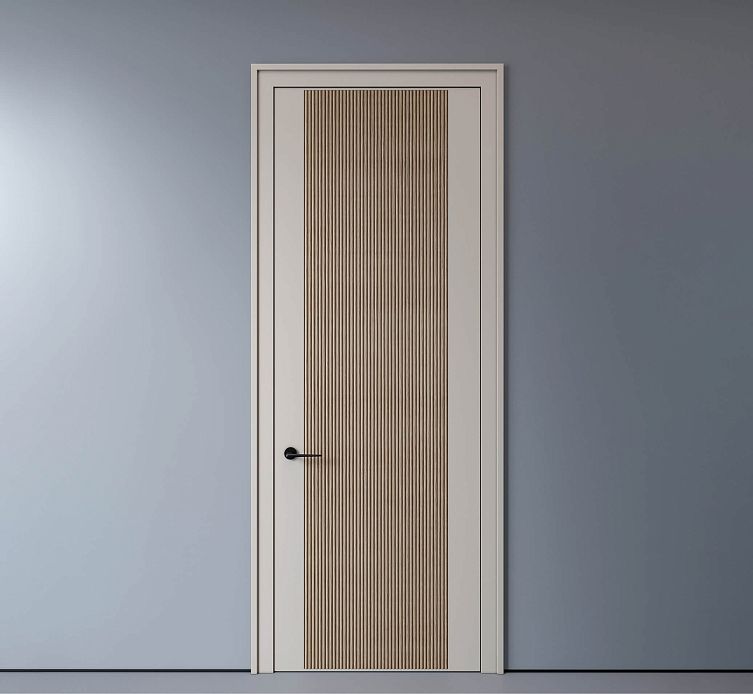 Decorating a door with the PAN-001 slatted panel by STAVROS