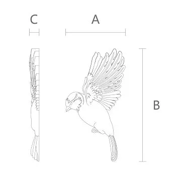 Wooden decor N-494R &mdash; an elegant carved figure of a bird, made from natural wood.