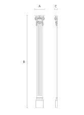 Decor Set C-002-1-2 made of wood with carved floral pattern diagram