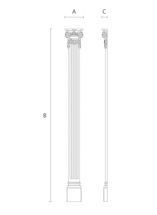 Decor Set C-002-1-2 made of wood with carved floral pattern diagram