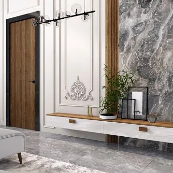 Stained Wooden Rectangular Handles