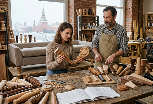 Wooden sofa legs in Moscow with samples of supports for upholstered furniture