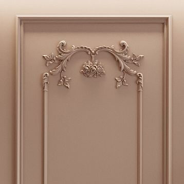 CPU-8-1 'Summer Garden' Molding Decor Kit &mdash; vertical panel with floral baskets and leaf ornament