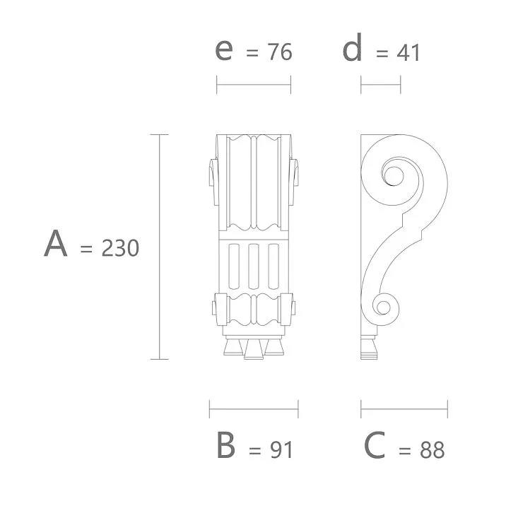 Polyurethane carved bracket KRPU-027, wall or furniture relief &mdash; order now