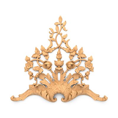 Carved cover plate N.VRS-014R – декоративный элемент из дерева for furniture.