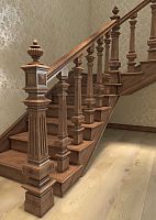 Carved wooden pillar for stair L-080