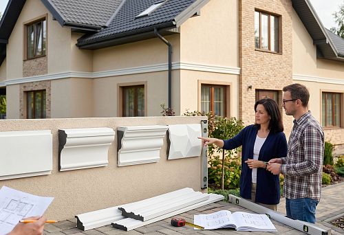 Polyurethane interfloor belt for facade: how to choose a horizontal profile for a private house