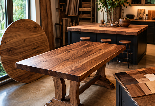 Solid wood tabletop for table, kitchen and furniture project