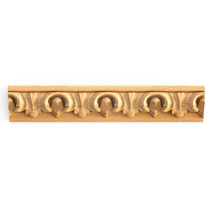 Carved molding in the form of a rose leaf for walls, ceilings, and cornices K-010
