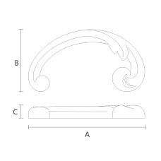 Carved NPU-288R molding &mdash; polyurethane decorative molding, drawing for dimensions