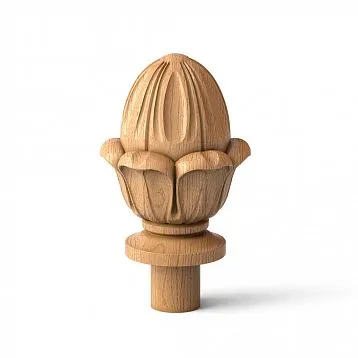Wooden decorative item, finial on post L-086 in the shape of a bud