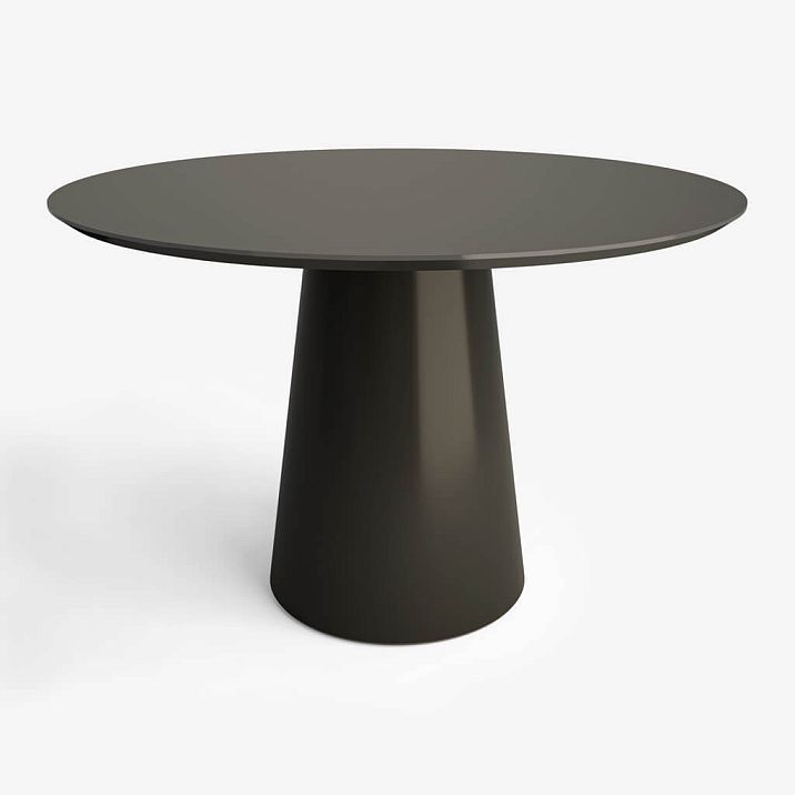 Camelot 002-015 table in dark finish &mdash; round wooden table with central support