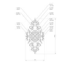 Wooden decor set C-052, drawing schematic