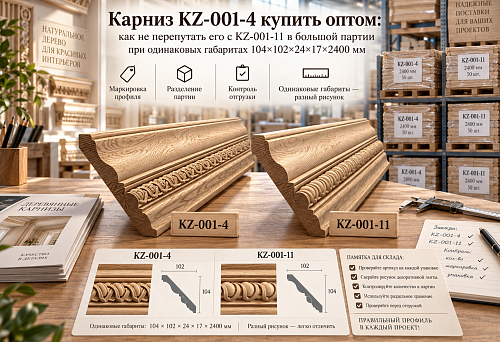 Comparison of cornices KZ-001-4 and KZ-001-11 of the same size