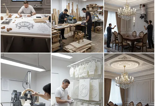 Design of designer furniture and moldings at the stage of sketches and drawings