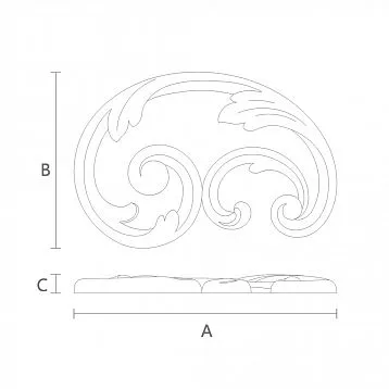 Wooden decorative element N-292L with pattern