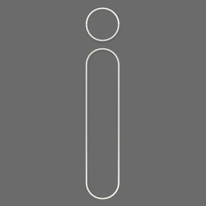 Wall molding decor kit CPU-3-5 made of polyurethane &mdash; separate round frame and elongated arched frame, front view