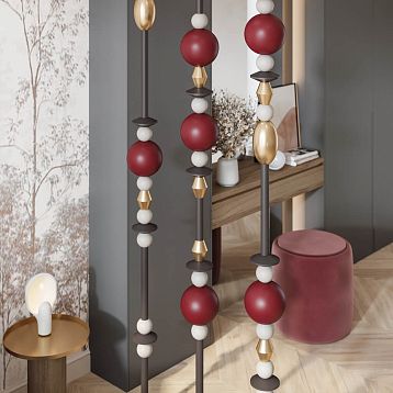 Decorative partition post kit KON-003 made of beech or oak with turned elements
