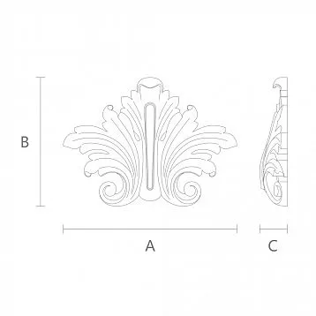 Wooden Floral Carving - Decorative Insert N-006