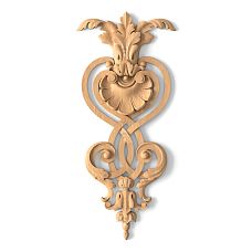 Wooden decorative overlay with carved pattern