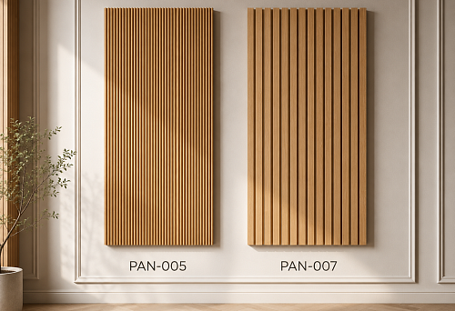 Comparison of slatted panels PAN-005 and PAN-007 for interiors