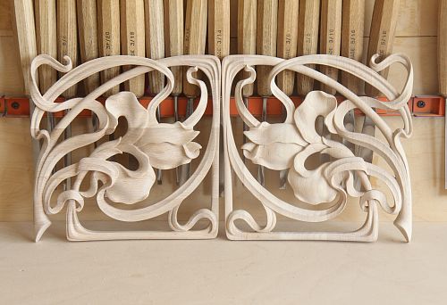 Delicate wooden decor in modern style for furniture finishing