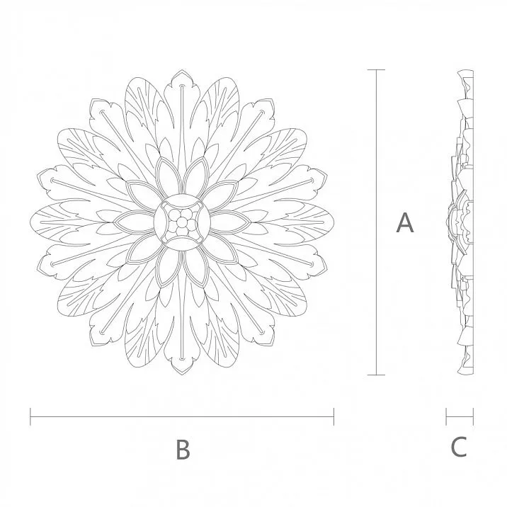 Classic Carved Socket R-072 Drawing