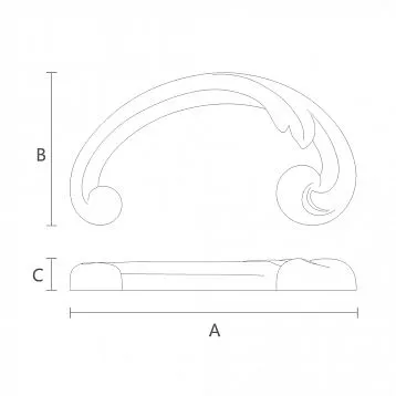 Carved wooden applique N-288R for facades, furniture, ceilings