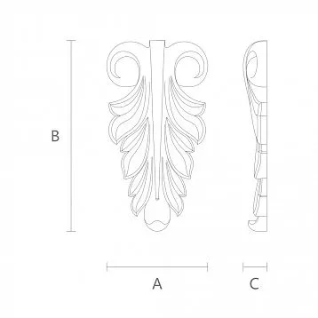 Elegant and luxurious wooden carved insert for doors, furniture, walls or ceilings