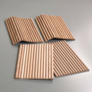 OPAN-001 oak slat panel, decorative panel with rounded slats