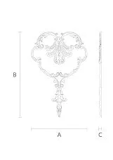 Wooden decor item N-373L (A=129 B=65 C=10 mm) (Beech, Prestige)