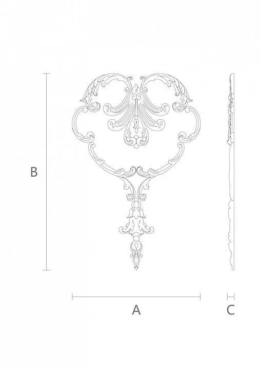 Wooden decor item N-373L (A=129 B=65 C=10 mm) (Beech, Prestige)