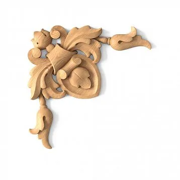 Decorative carved plate N-208 made of wood with floral ornament