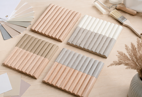 Sample of slatted panel OPAN-003: how to make a test paint of MDF before ordering panels