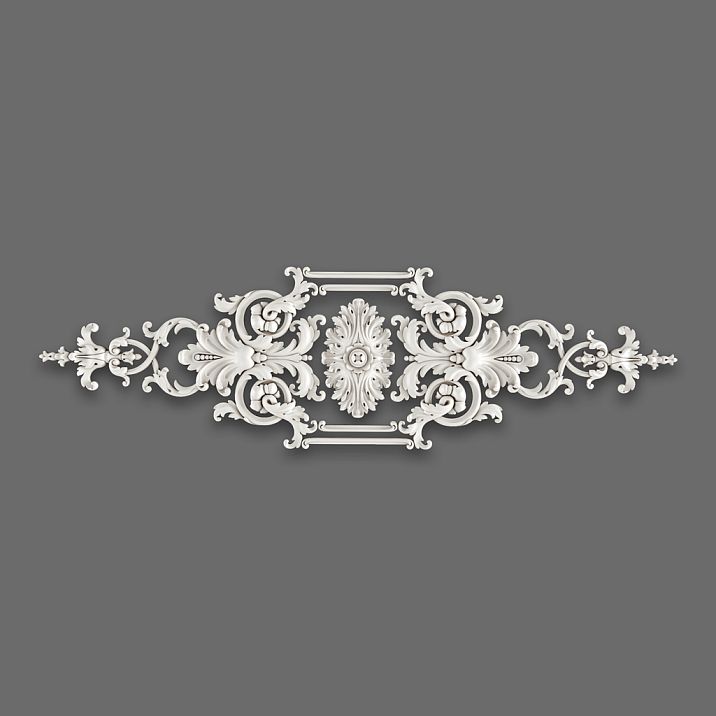 Luxurious molded decoration NPU-422 with a central medallion and elegant scrolls