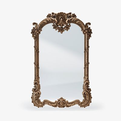 Зеркало в деревянной раме коричневое