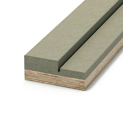 Профиль дверной коробки DK-001 из влагостойкого MDF и фанеры, вид сбоку на белом фоне