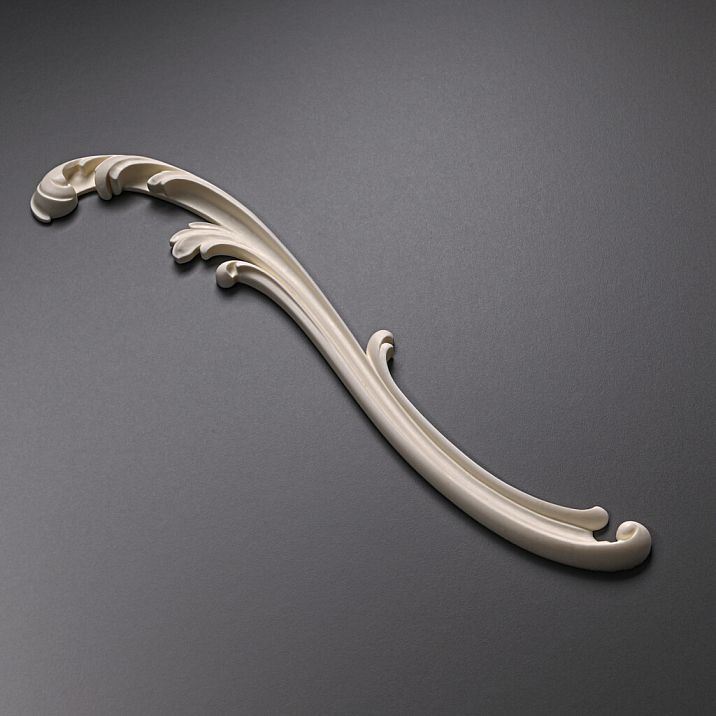 NPU‑427R S‑shaped polyurethane molding with elegant scrolls for walls and furniture