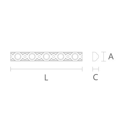 Carved molding из полиуретана KPU-078 чертеж для размеров