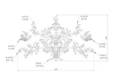 Beautiful and high-quality carved decor from Stavros, drawing, set composition