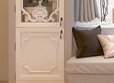 Decorative wooden overlay with a floral motif in close-up