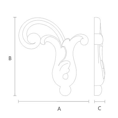Carved cover plate NPU-303L из полиуретана для дома, чертеж для размеров
