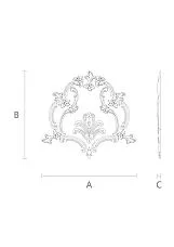 Decorative insert set with floral motif made of wood, diagram