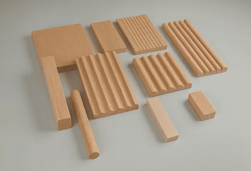 Close-up of a wooden beam with clearly visible wood grain