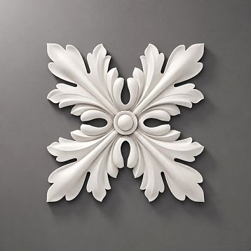 Polyurethane rose for classic interiors &ndash; decorative stucco on walls and ceiling zones